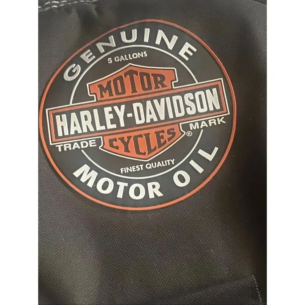 New! Harley Davidson Motor Oil Can Style Collapsible Cooler Round Insulated Bag